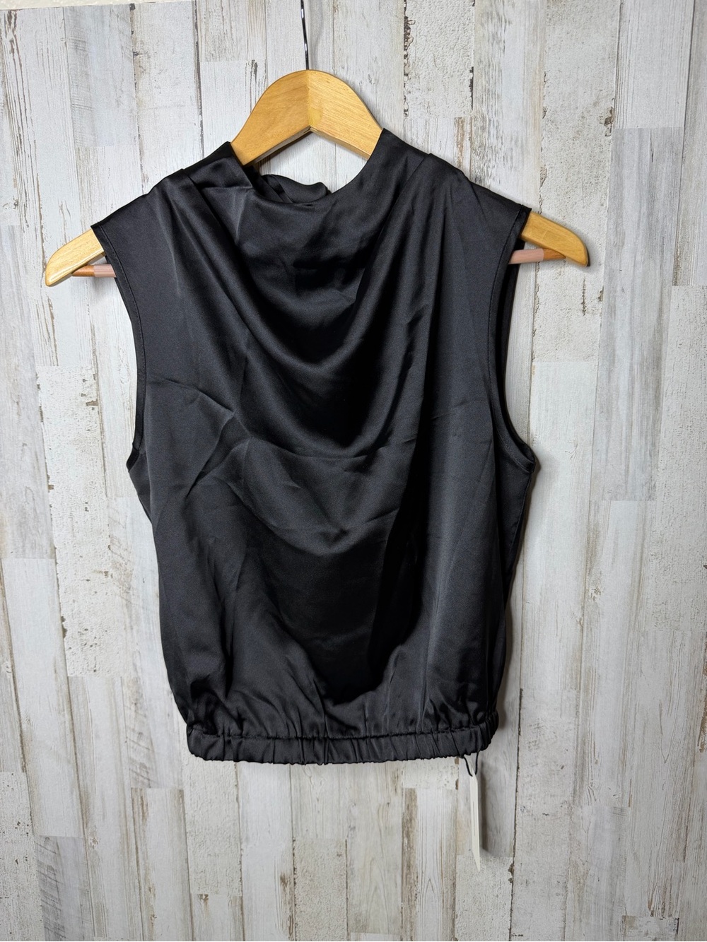 Commense Black Satin Sleeveless Camisole